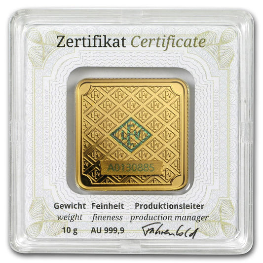 10 gram Gold Bar - Geiger Edelmetalle (Encapsulated w/Assay)