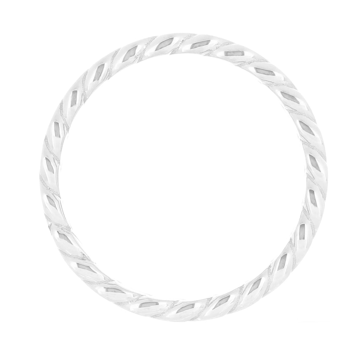 14k White Gold Miami Cuban Ring Curb Link Band 6.7mm Various Sizes