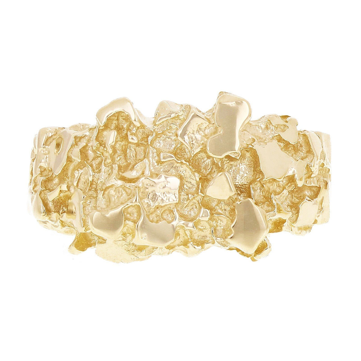 14k Yellow Gold Solid Nugget Ring Size 10