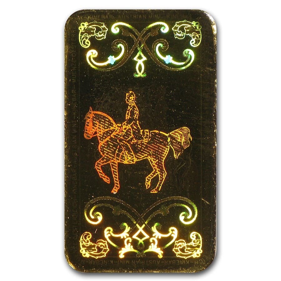 1 gram Gold Bar - Austrian Mint Kinebar Design