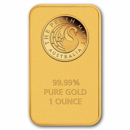 1 oz Gold Bar - Perth Mint Swan (In Assay)
