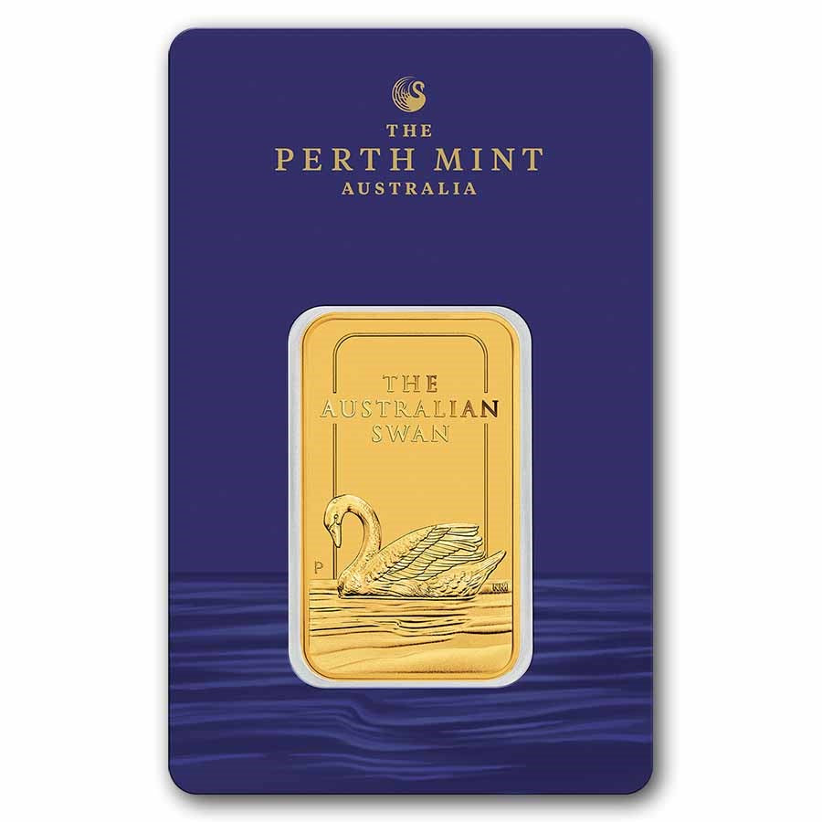1 oz Gold Bar - Perth Mint Swan (In Assay)