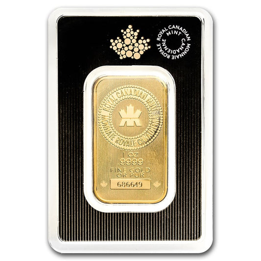 1 oz Gold Bar - Royal Canadian Mint New Design - In Assay