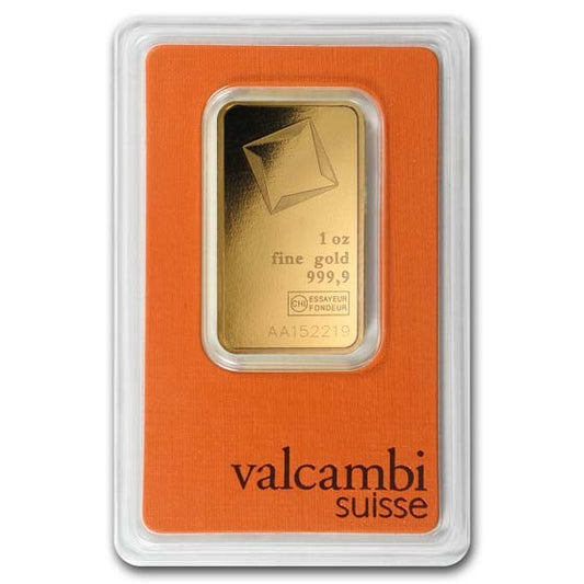 1 OZ GOLD BAR - VALCAMBI SUISSE SEALED IN ASSAY