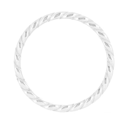 14k White Gold Miami Cuban Ring Curb Link Band 6.7mm Various Sizes