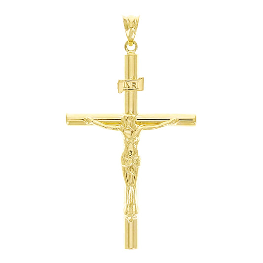 Italian 14k Yellow Gold INRI Cross Pendant