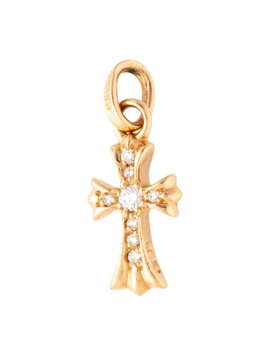 22K Chrome Hearts Gold Diamond Baby Fat Pendant - 24K Vaults