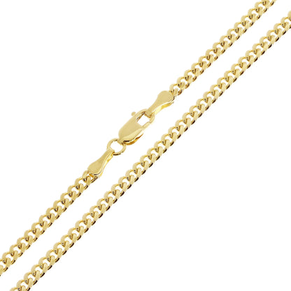 Italian 14k Yellow Gold Solid Miami Cuban Chain Necklace 3mm