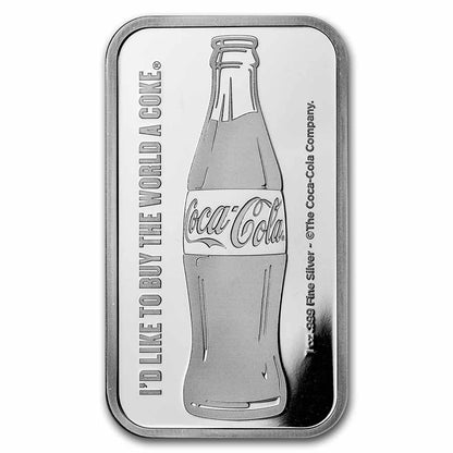 Coca-Cola 1 oz Silver Struck Bar