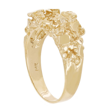 14k Yellow Gold Solid Nugget Ring Size 10